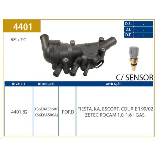 Imagem de VALVULA TERMOSTATICA FORD ECOSPORT 1.0/ 1.6 ZETEC ROCAM 03/