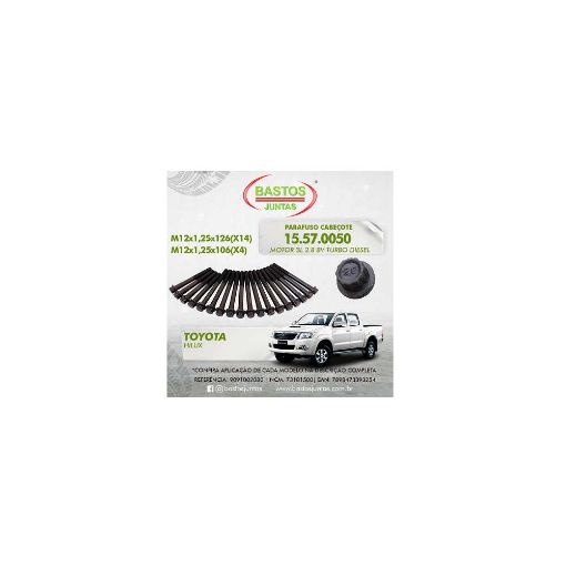 Imagem de PARAFUSO CABECOTE TOYOTA HILUX 2.8 8V 92/01 - BLOCO 3L