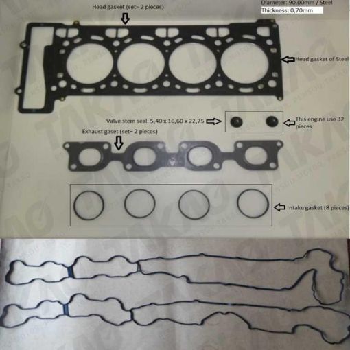 Imagem de JUNTA RETIFICACAO BMW 4.4L 32V V8 N63B44A 08/ X6