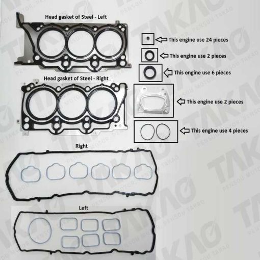 Imagem de JUNTA RETIFICACAO JEEP 3.6L 24V V6 BC6 10/ GRAND CHEROKEE.